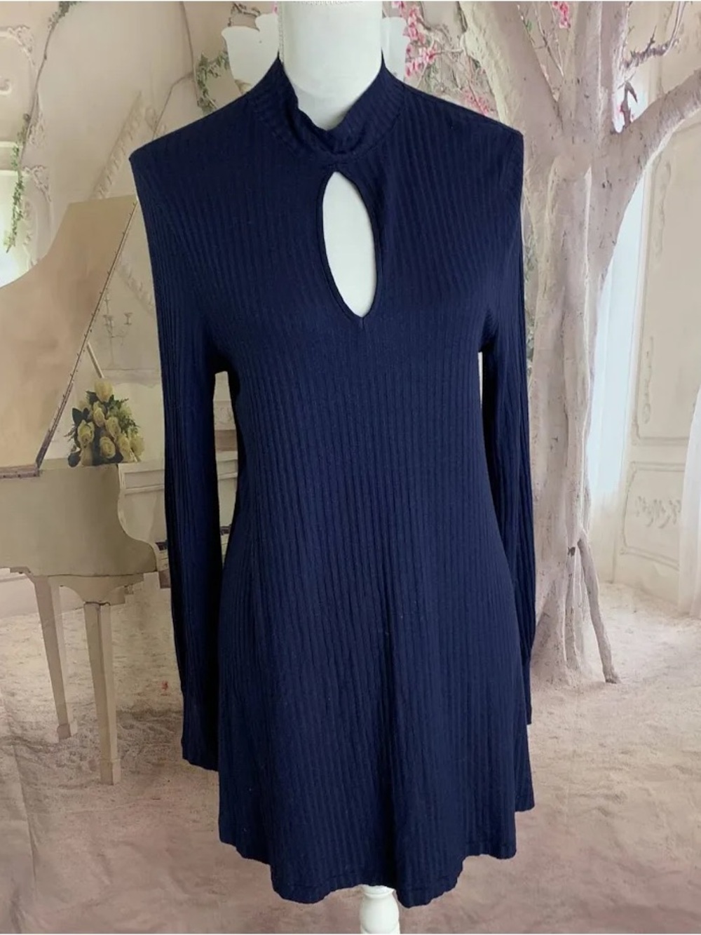 Free People Ribbed Beach Long-Sleeve Dress